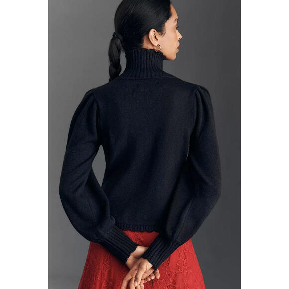 NEW, Farm Rio Colorful Flower Turtleneck Sweater in Black multi Sz XS #T3701 - Picture 6 of 12